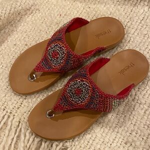 The Sak Shana Stripe Batik Hand Crochet Sandals